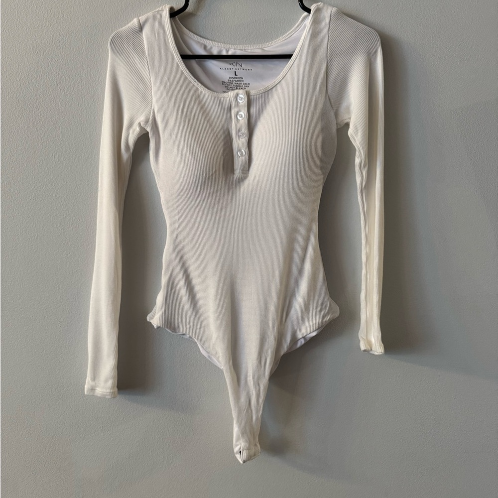 Klassy Network Ivory Button-Up Bodysuit